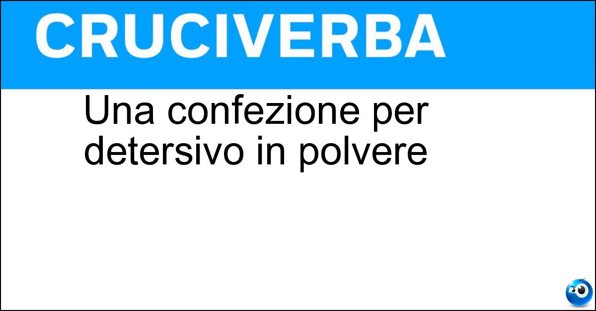 Una confezione per detersivo in polvere Soluzione Una confezione per detersivo in polvere - Fustino