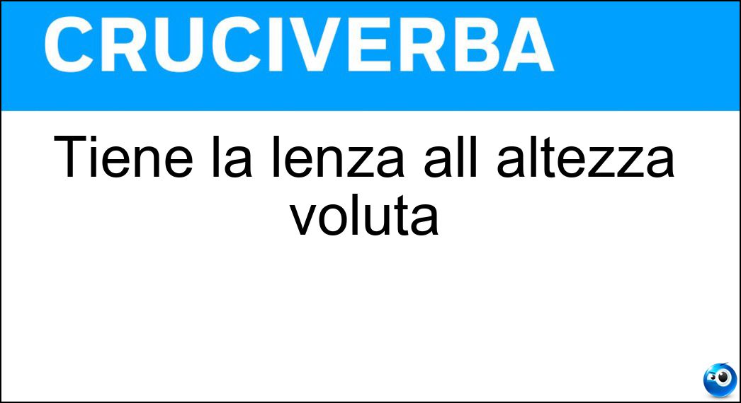 Tiene la lenza all altezza voluta Soluzione Tiene la lenza all altezza voluta - Galleggiante