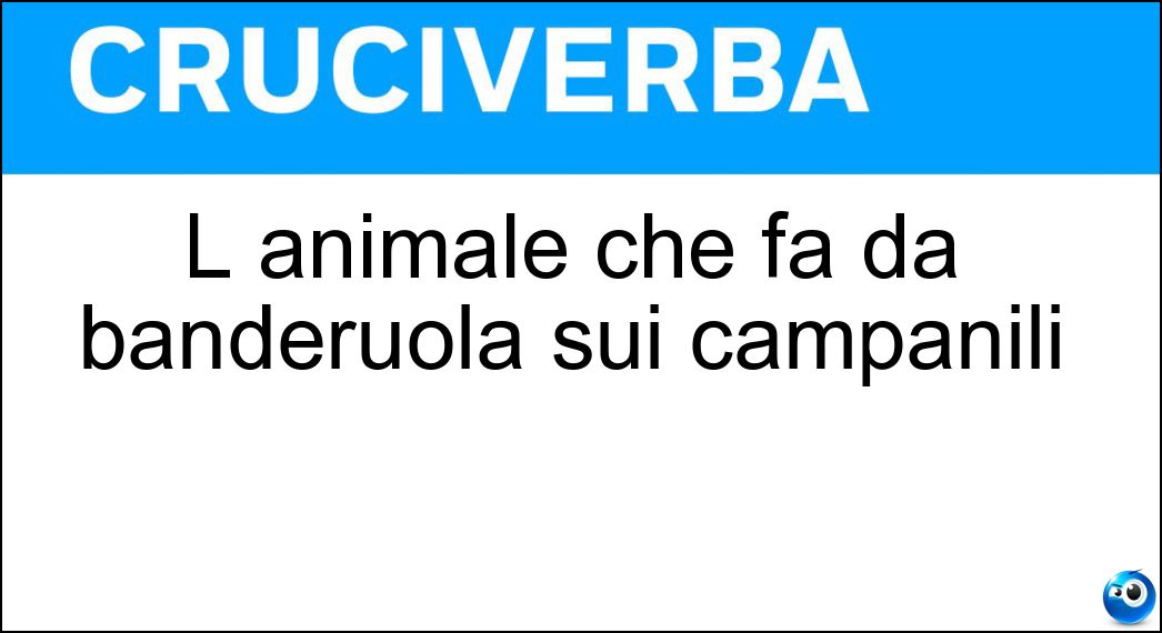 L animale che fa da banderuola sui campanili Soluzione L animale che fa da banderuola sui campanili - Gallo