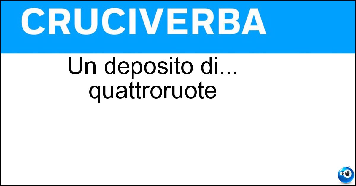 Soluzione Un deposito di... quattroruote - Garage