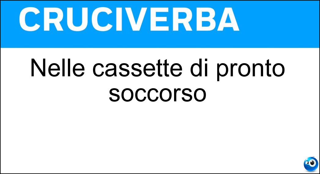 Nelle cassette di pronto soccorso Soluzione Nelle cassette di pronto soccorso - Garza
