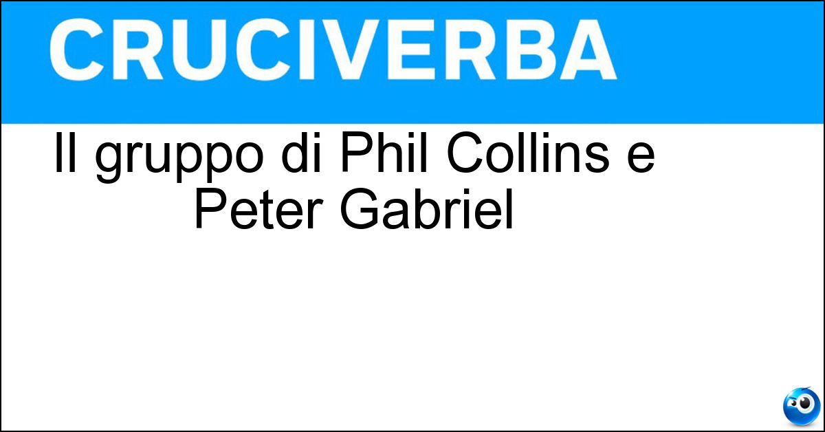 Soluzione Il gruppo di Phil Collins e Peter Gabriel - Genesis