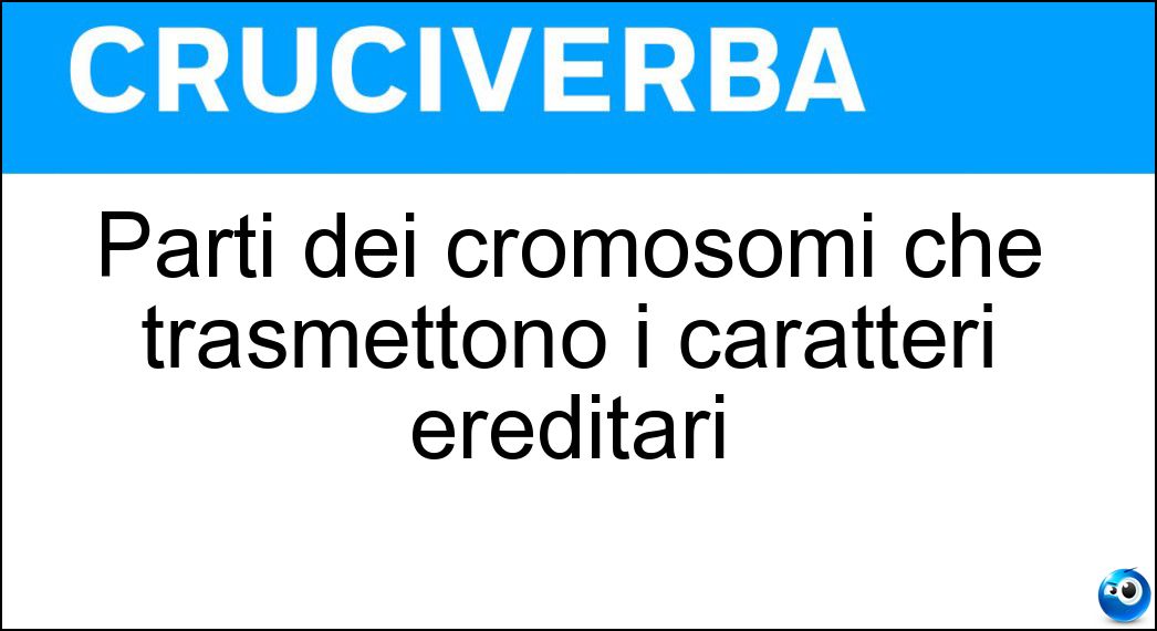 Parti dei cromosomi che trasmettono i caratteri ereditari