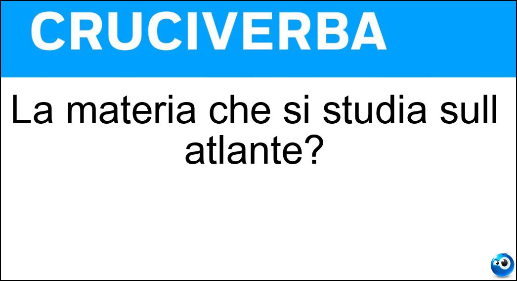La materia che si studia sull La materia che si studia sull