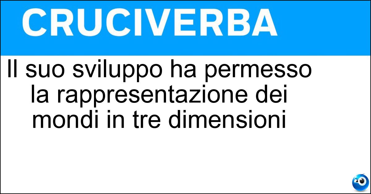 Il suo sviluppo ha permesso la rappresentazione dei mondi in tre dimensioni Soluzione Il suo sviluppo ha permesso la rappresentazione dei mondi in tre dimensioni - Geometria Digitale