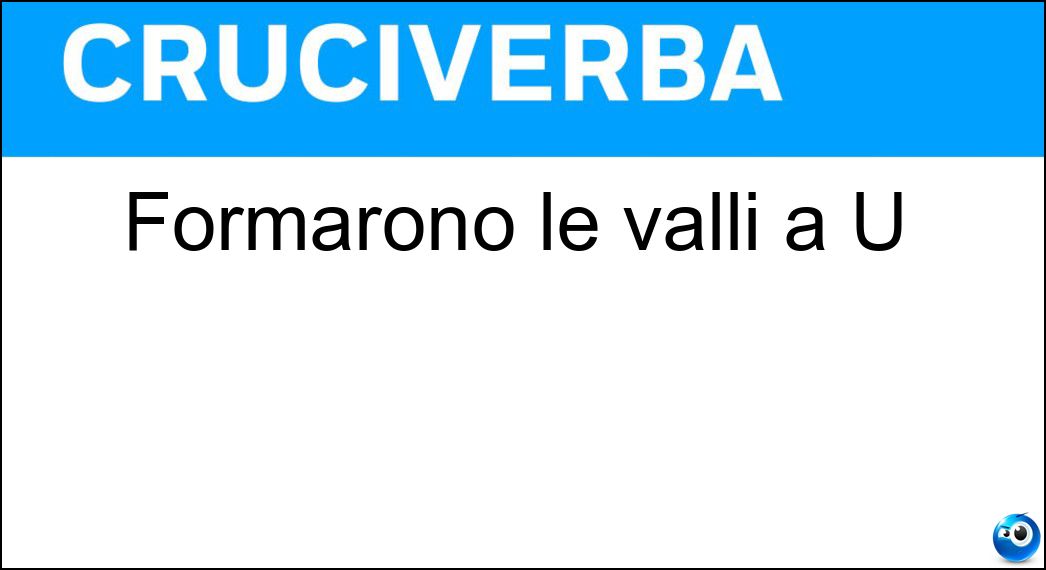 Formarono le valli a U Soluzione Cruciverba: Formarono le valli a U - Risposta Ghiacciai