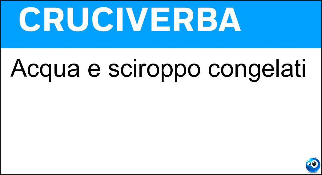 acqua sciroppo