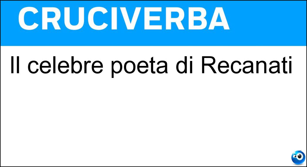 Il celebre poeta di Recanati