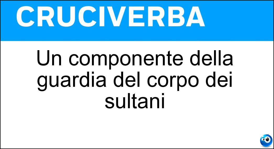 Un componente della guardia del corpo dei sultani Soluzione Un componente della guardia del corpo dei sultani - Giannizzero
