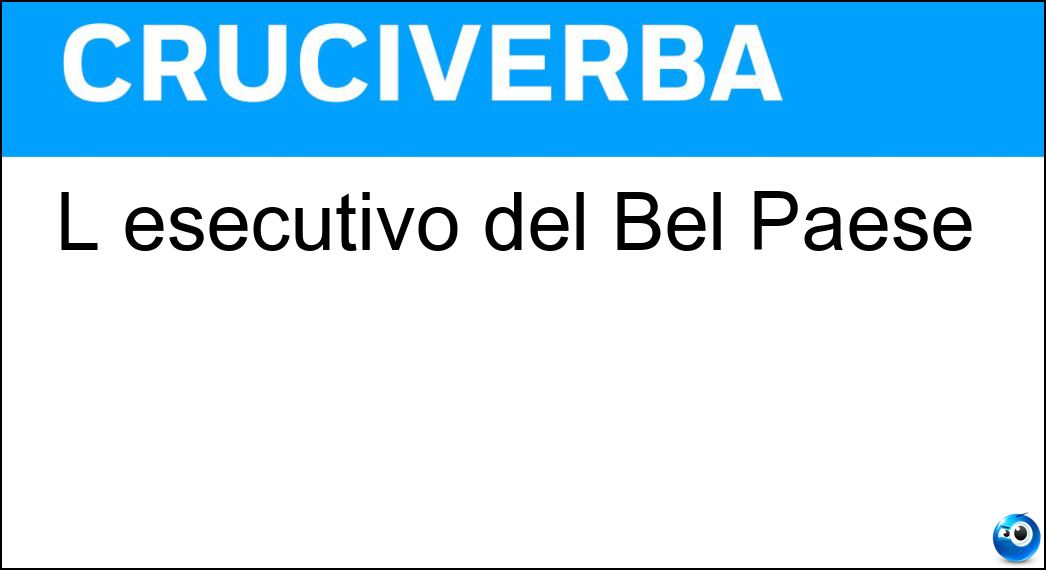 L esecutivo del Bel Paese