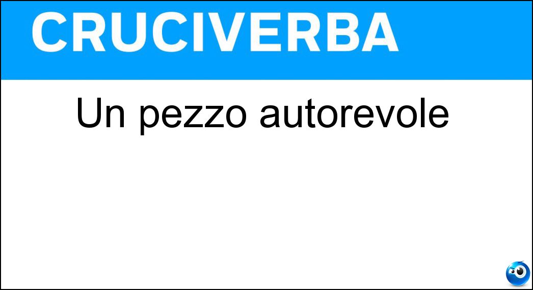 Un pezzo autorevole