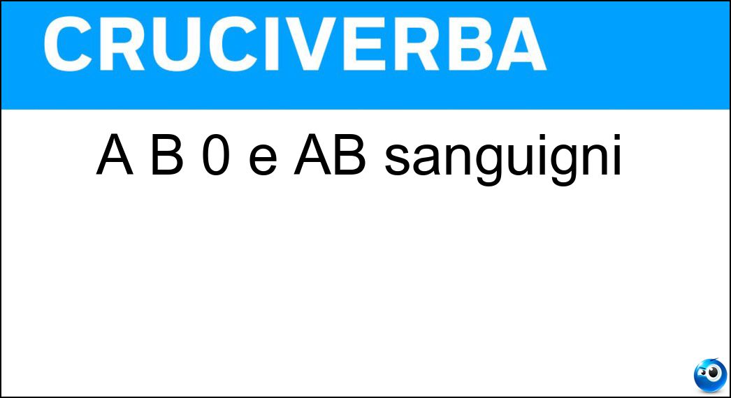 Soluzione A B 0 e AB sanguigni - Gruppi