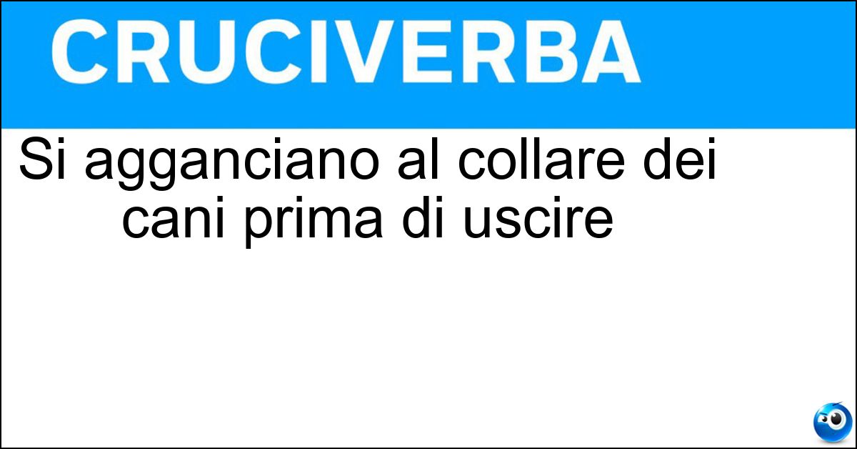 Si agganciano al collare dei cani prima di uscire Soluzione Si agganciano al collare dei cani prima di uscire - Guinzagli