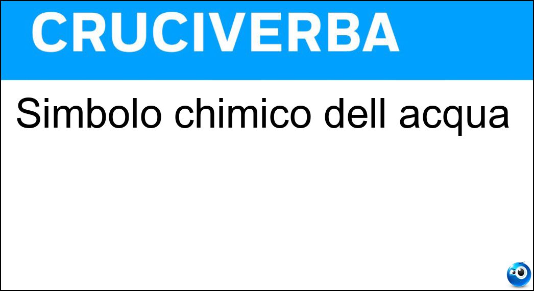 Simbolo chimico dell acqua