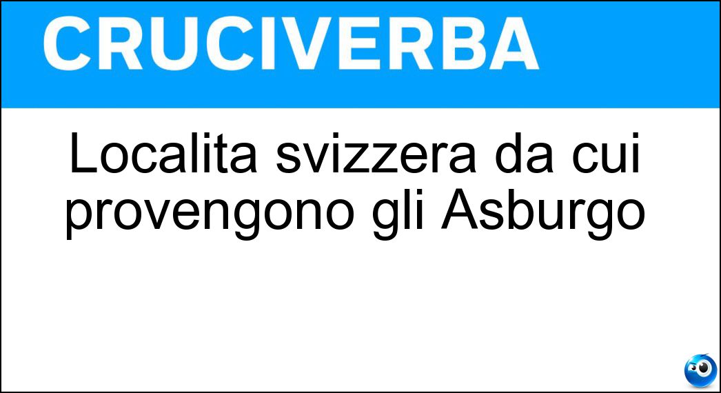 Località svizzera da cui provengono gli Asburgo