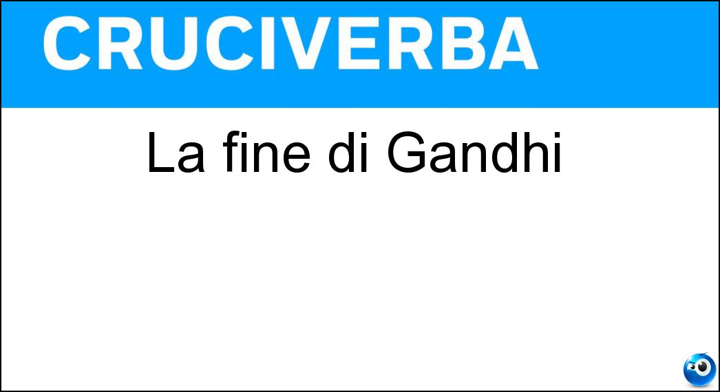 La fine di Gandhi