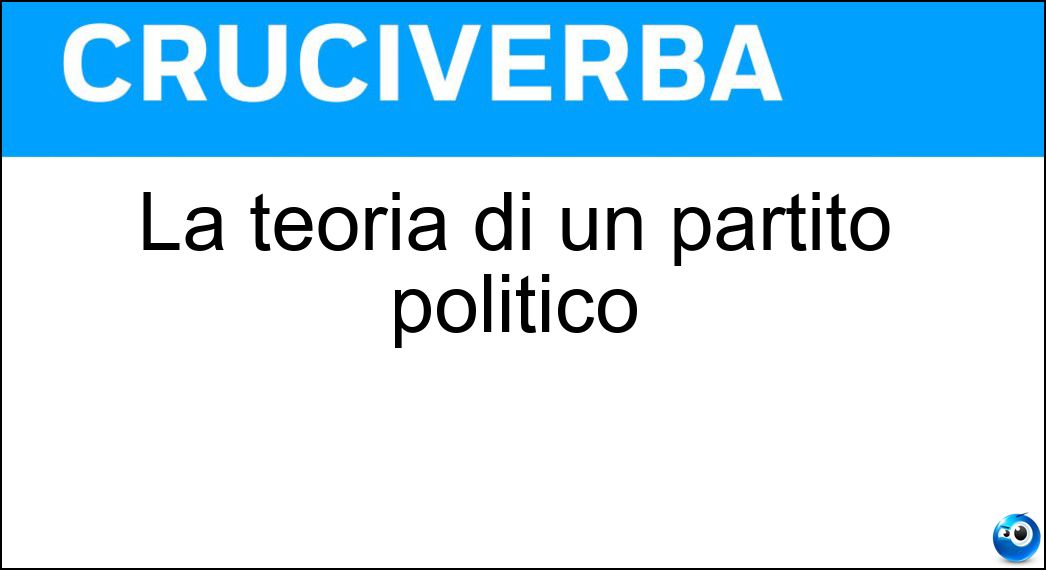 La teoria di un partito politico Soluzione La teoria di un partito politico - Ideologia