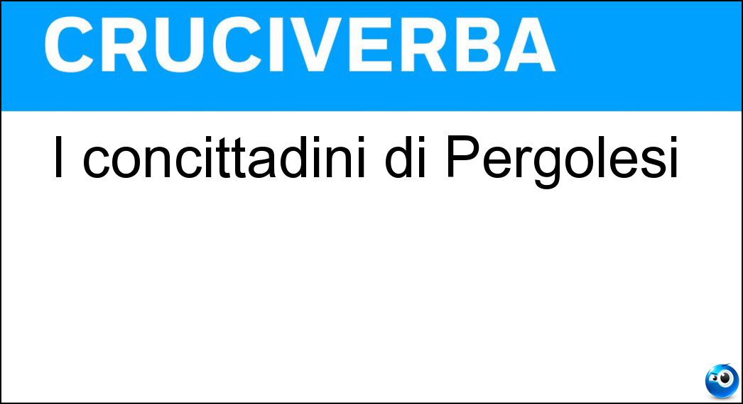 I concittadini di Pergolesi