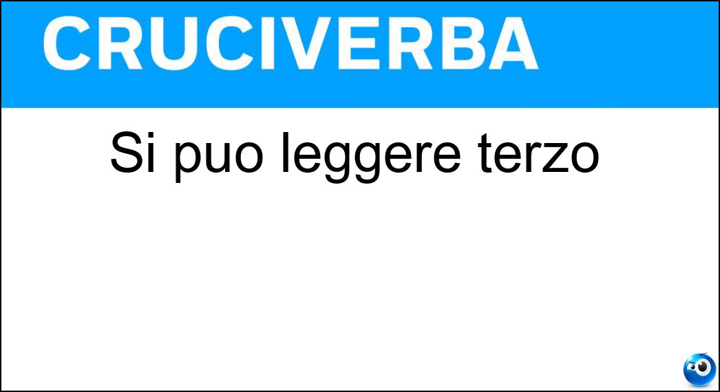 Si può leggere terzo Soluzione Si può leggere terzo - Iii