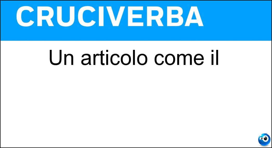 Un articolo come il
