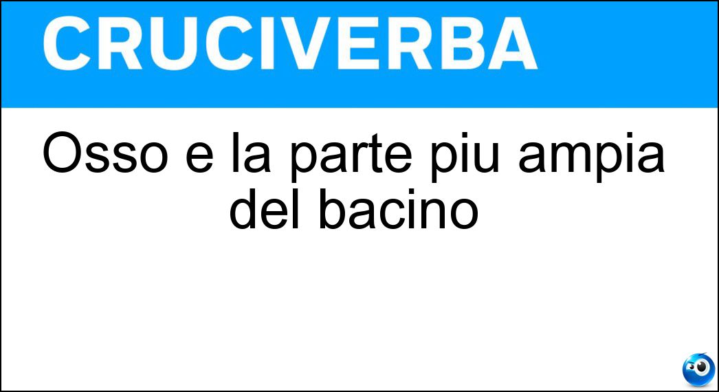 Osso è la parte più ampia del bacino Soluzione Cruciverba: Osso è la parte più ampia del bacino - Risposta Iliaco