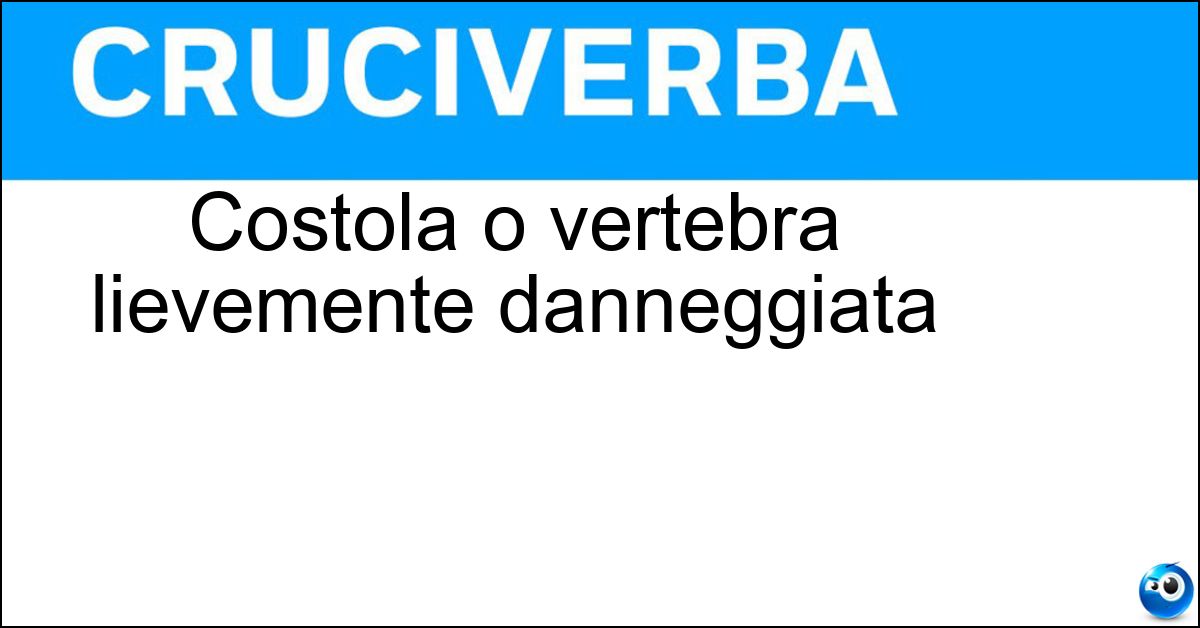 Soluzione Costola o vertebra lievemente danneggiata - Incrinata