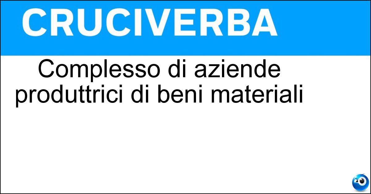 Complesso di aziende produttrici di beni materiali Soluzione Complesso di aziende produttrici di beni materiali - Industria