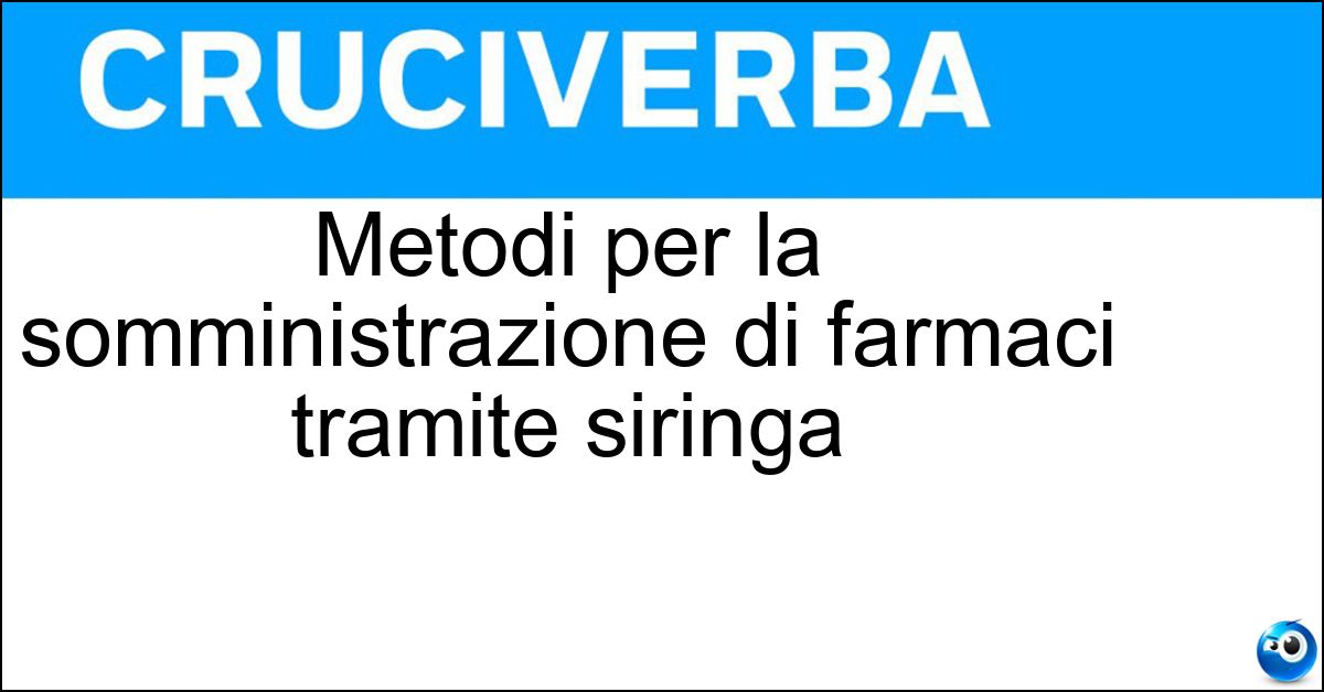 Soluzione Metodi per la somministrazione di farmaci tramite siringa - Iniezioni Intramuscolari