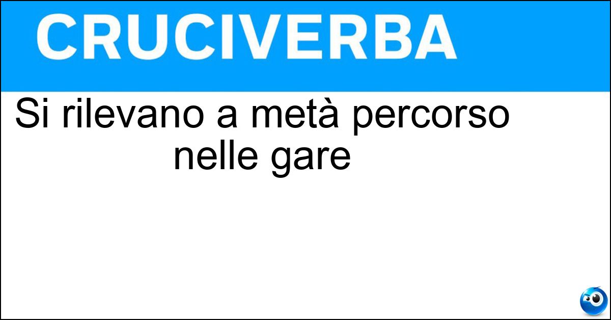 Si rilevano a metà percorso nelle gare Soluzione Si rilevano a metà percorso nelle gare - Intertempi