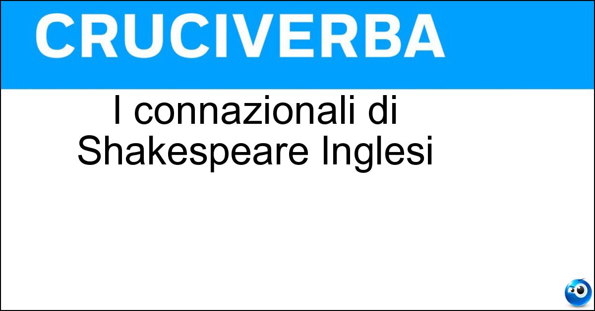 Soluzione I connazionali di Shakespeare Inglesi - Io