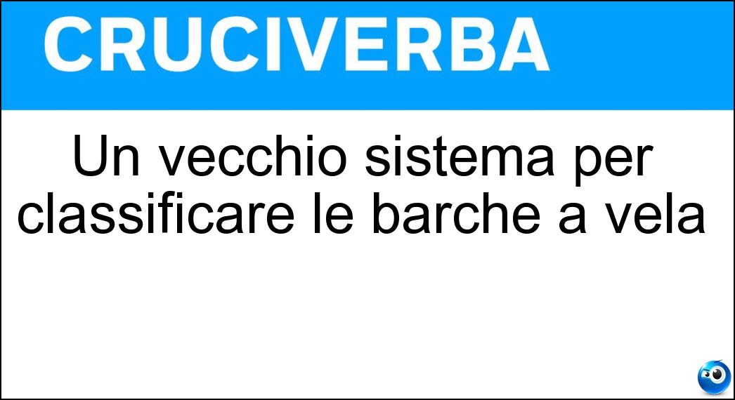 Un vecchio sistema per classificare le barche a vela Soluzione Un vecchio sistema per classificare le barche a vela - Ior