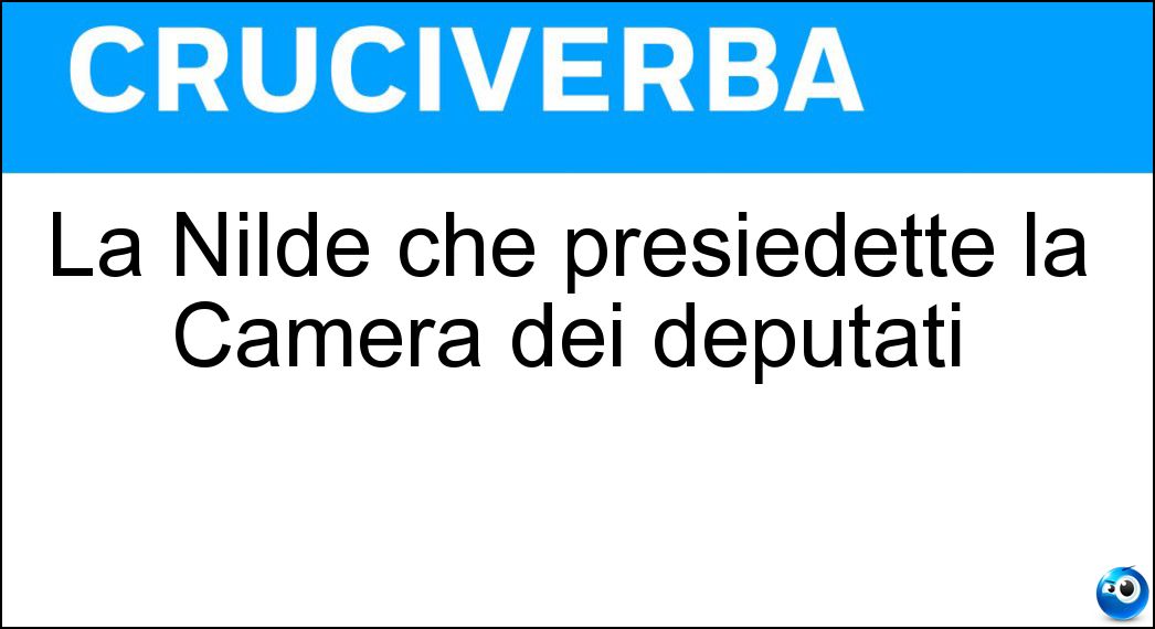 La Nilde che presiedette la Camera dei deputati Soluzione La Nilde che presiedette la Camera dei deputati - Iotti