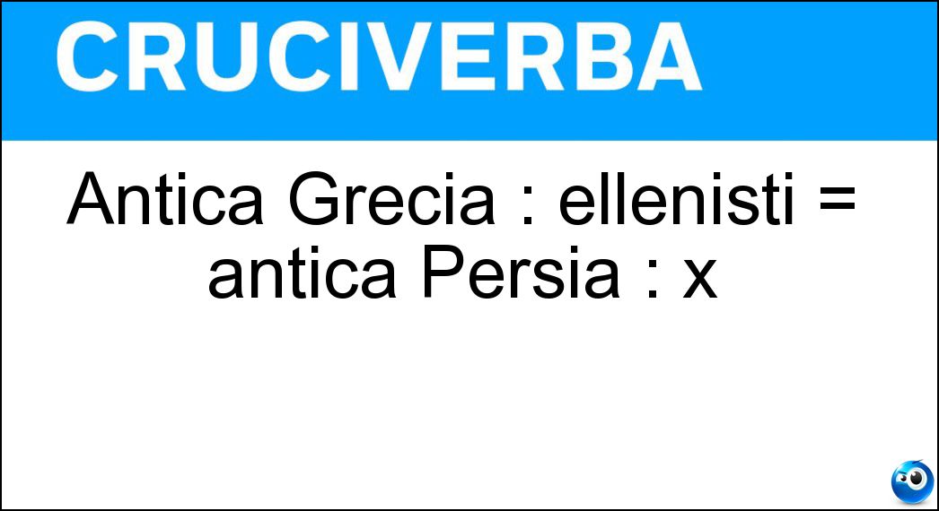 Antica Grecia : ellenisti = antica Persia : x