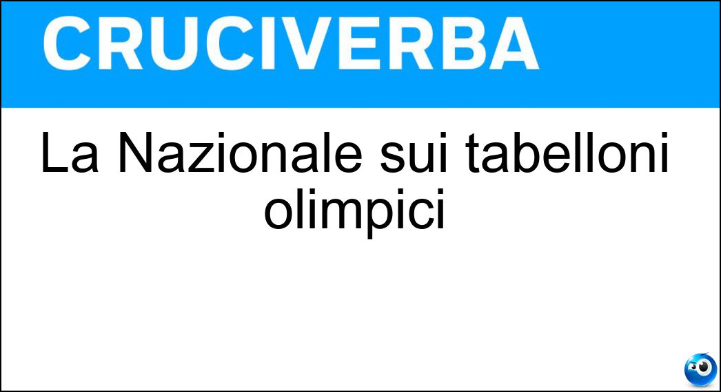 La Nazionale sui tabelloni olimpici Soluzione La Nazionale sui tabelloni olimpici - Ita