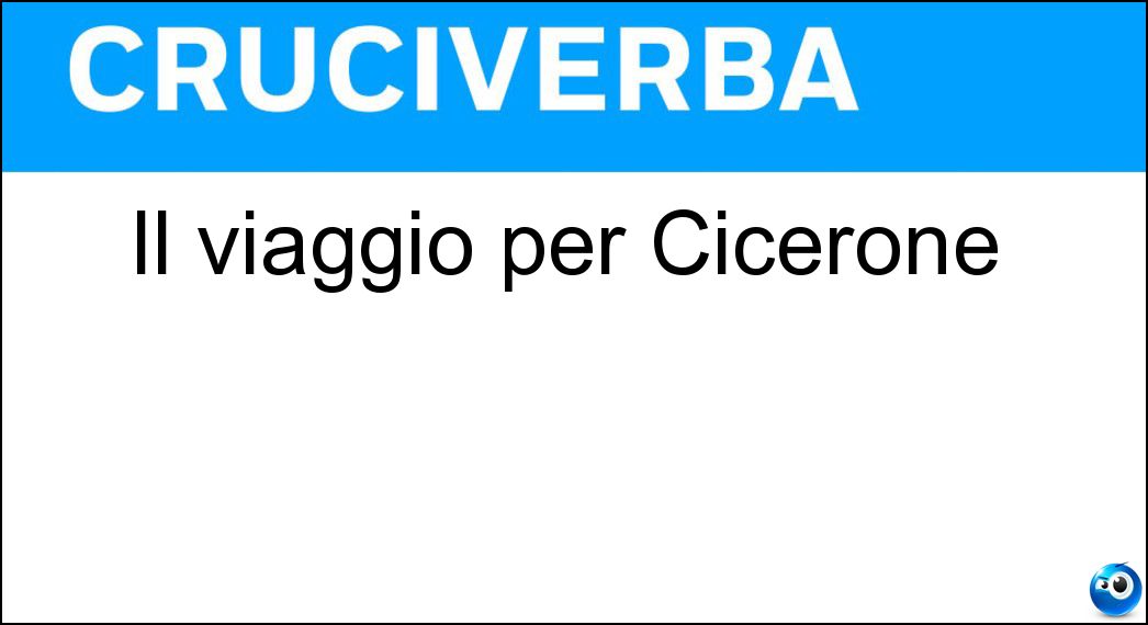 Il viaggio per Cicerone Soluzione Il viaggio per Cicerone - Iter