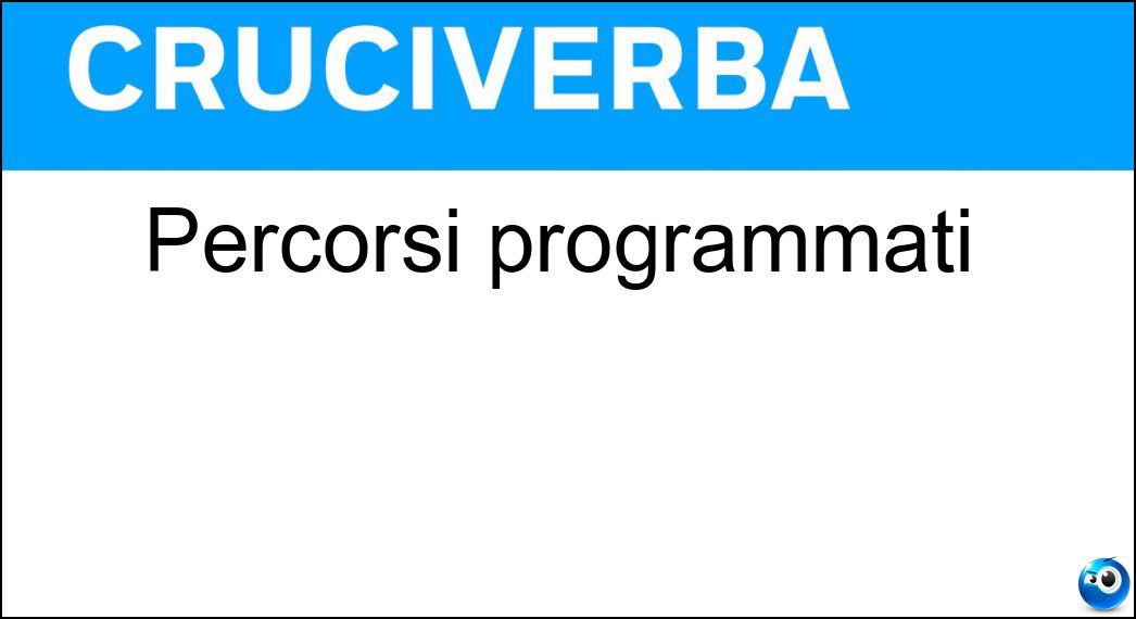 Percorsi programmati Soluzione Percorsi programmati - Itinerari