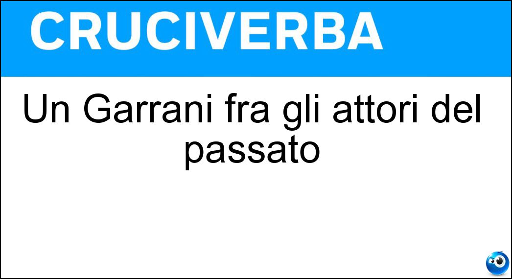Un Garrani fra gli attori del passato Soluzione Cruciverba: Un Garrani fra gli attori del passato - Risposta Ivo