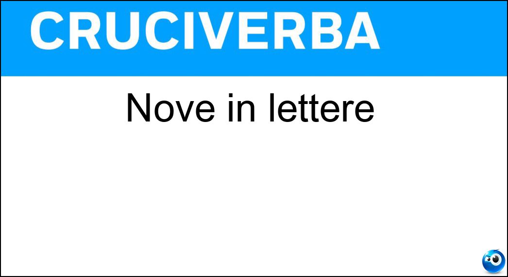 Soluzione Nove in lettere - Ix