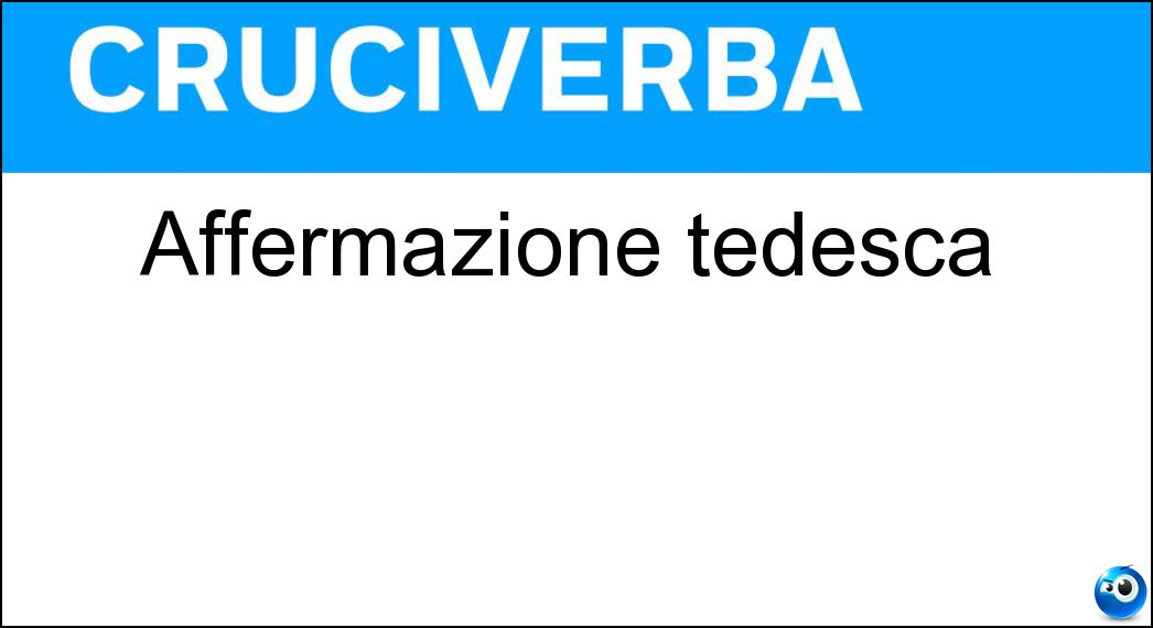 Affermazione tedesca Soluzione Cruciverba: Affermazione tedesca - Risposta Ja