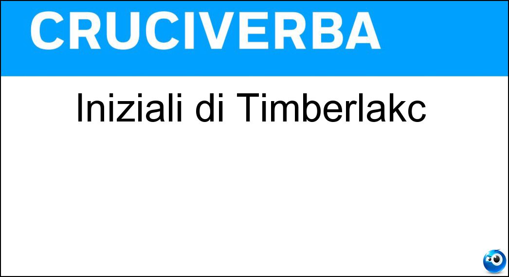 Iniziali di Timberlakc Soluzione Iniziali di Timberlakc - Jt