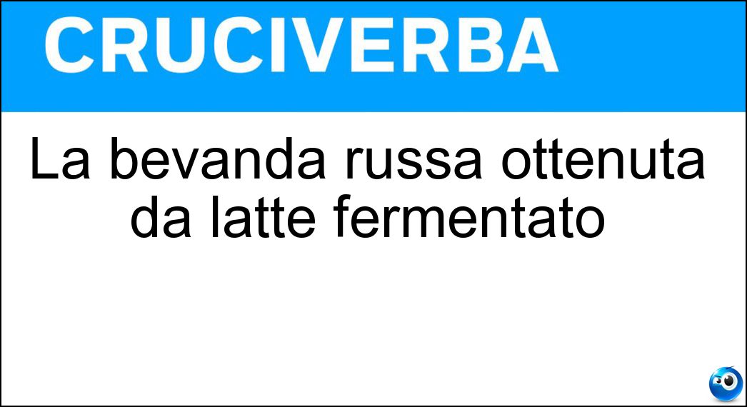 La bevanda russa ottenuta da latte fermentato