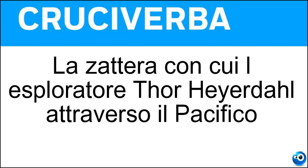 La zattera con cui l esploratore Thor Heyerdahl attraversò il Pacifico