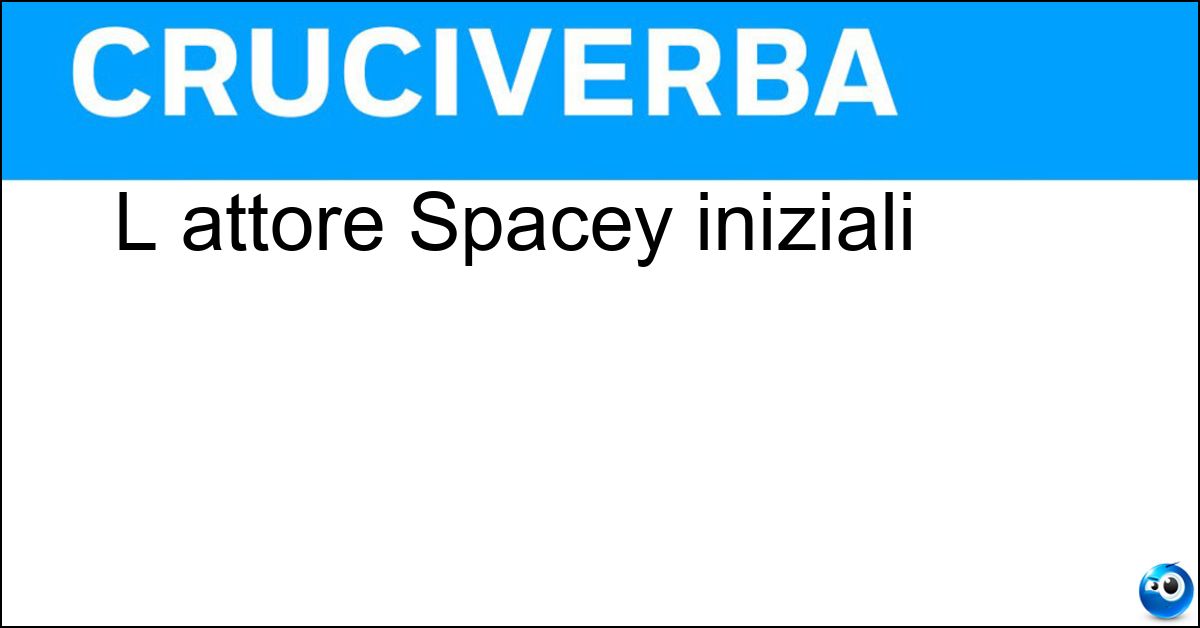 L attore Spacey iniziali