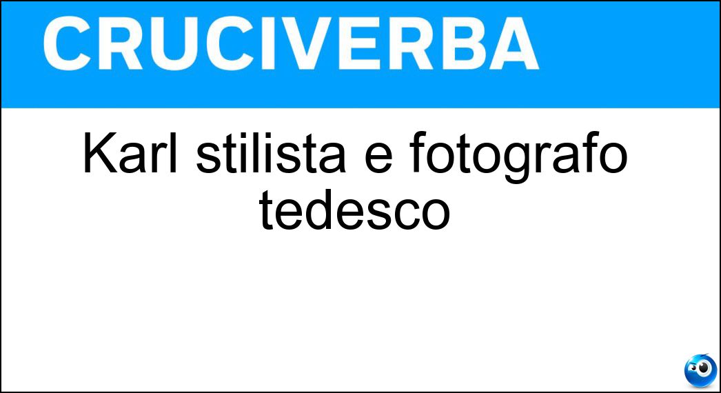 Karl stilista e fotografo tedesco Soluzione Karl stilista e fotografo tedesco - Lagerfeld