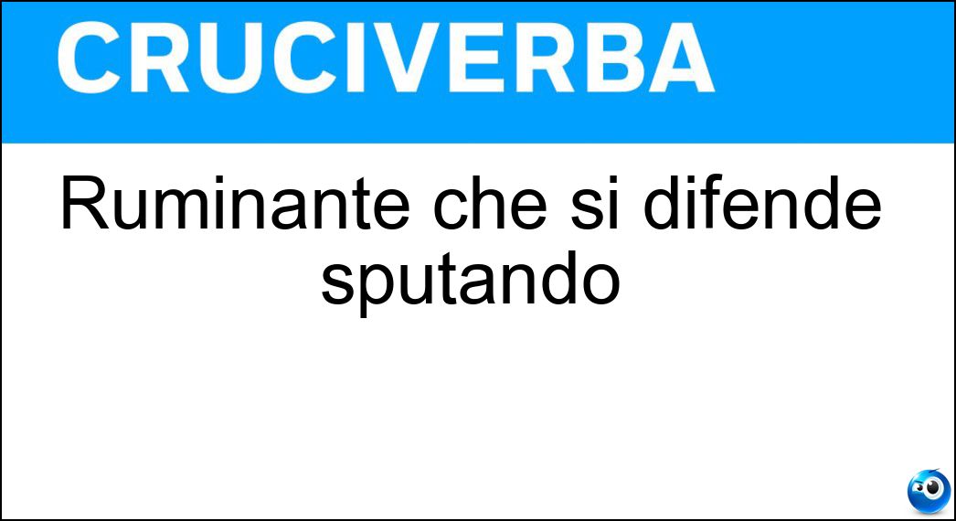 Ruminante che si difende sputando Soluzione Ruminante che si difende sputando - Lama