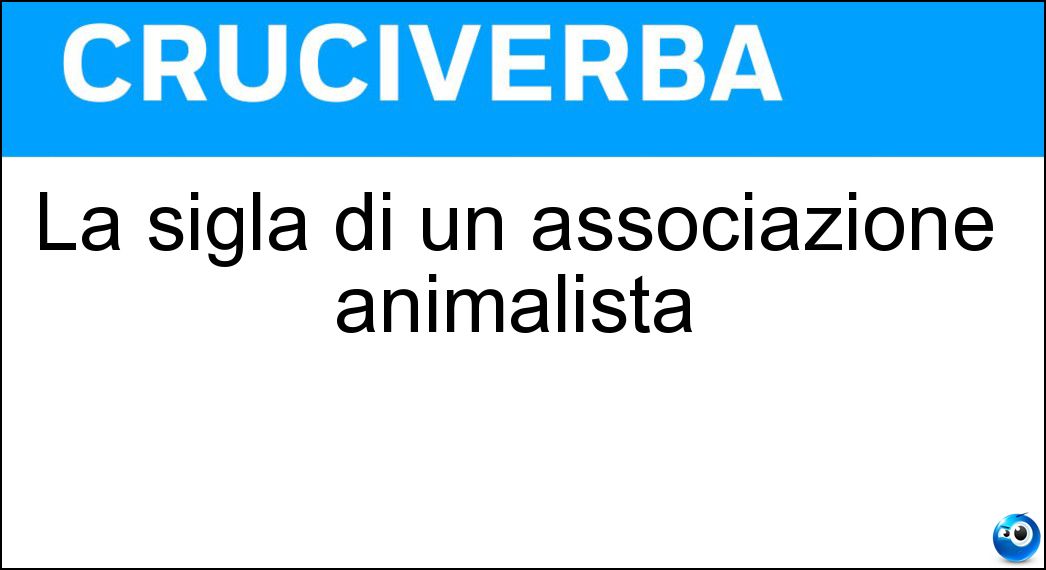 Soluzione La sigla di un associazione animalista - Lav
