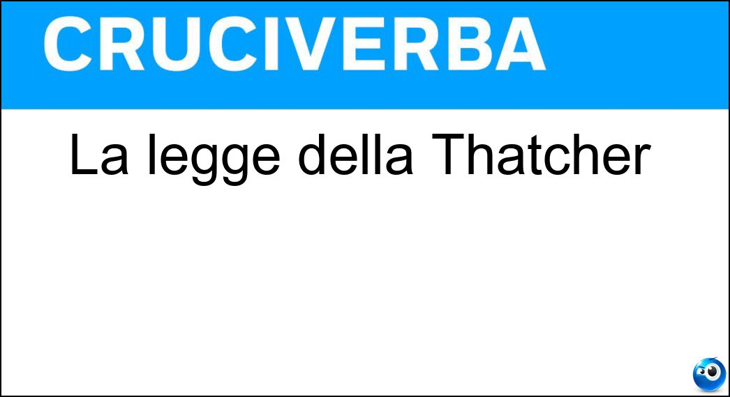 La legge della Thatcher Soluzione La legge della Thatcher - Law
