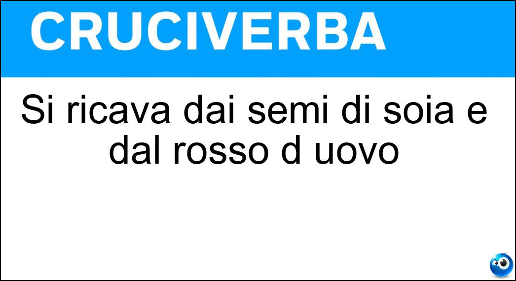 Si ricava dai semi di soia e dal rosso d uovo Soluzione Si ricava dai semi di soia e dal rosso d uovo - Lecitina