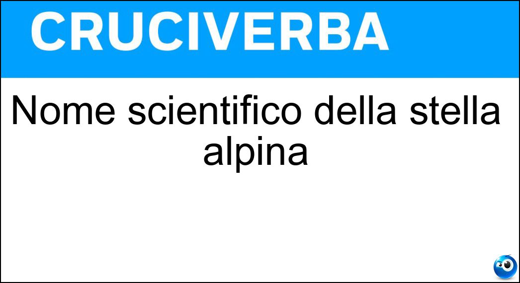Nome scientifico della stella alpina Cruciverba