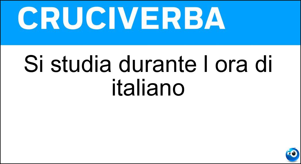 Si studia durante l ora di italiano